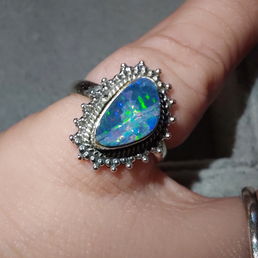 Australian Opal Silver Ring